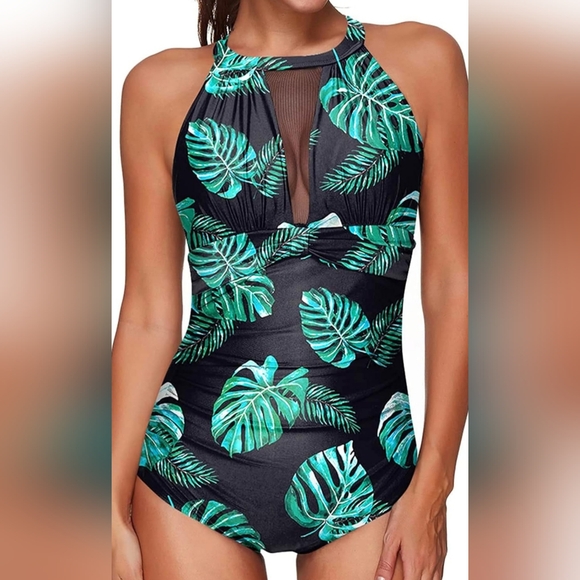 Tempt Me Other - NWT Tempt Me Brand Tropical Leaf Print 1 Piece Swimsuit Small